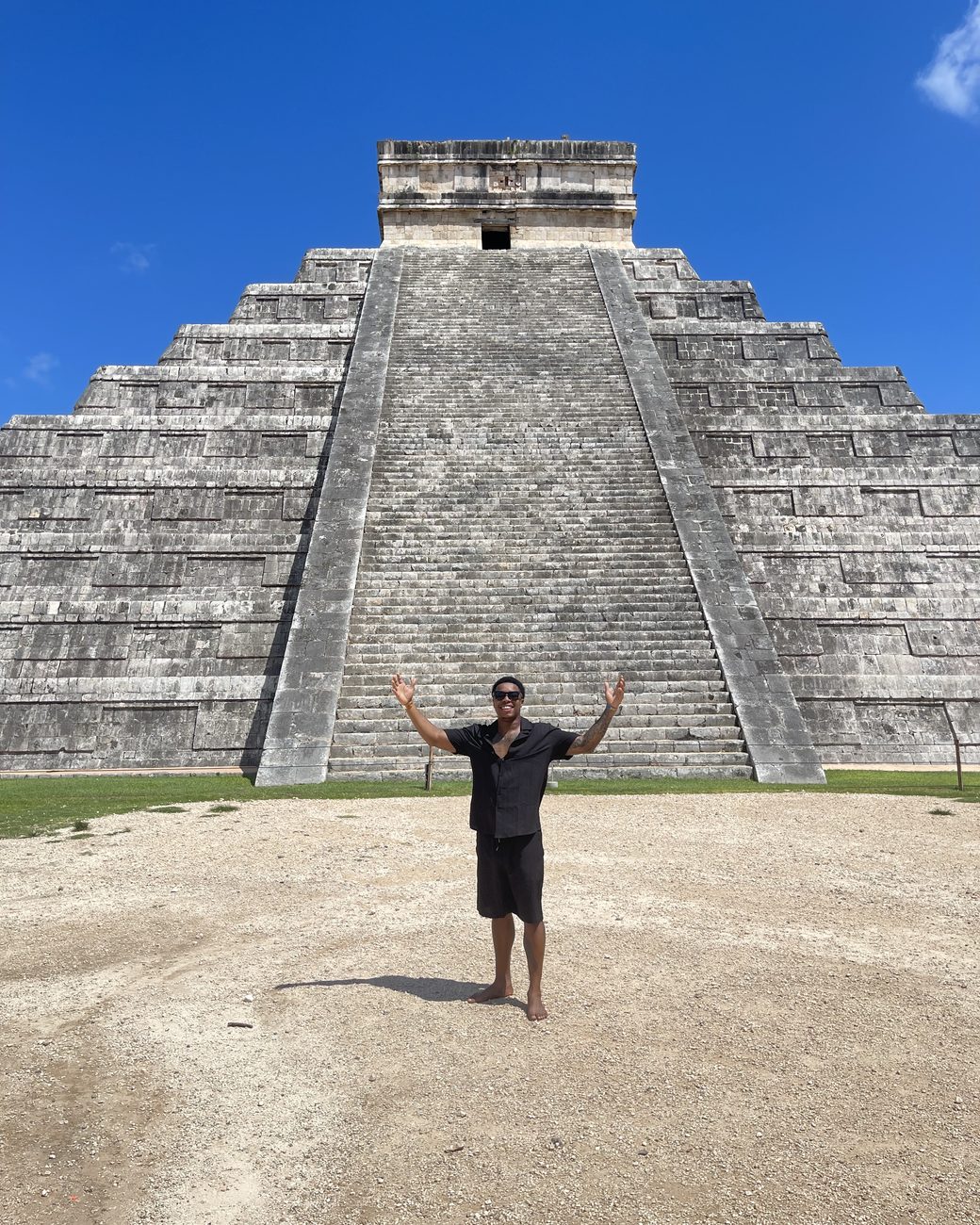 Brandon at the pyramid of Chichen Itza