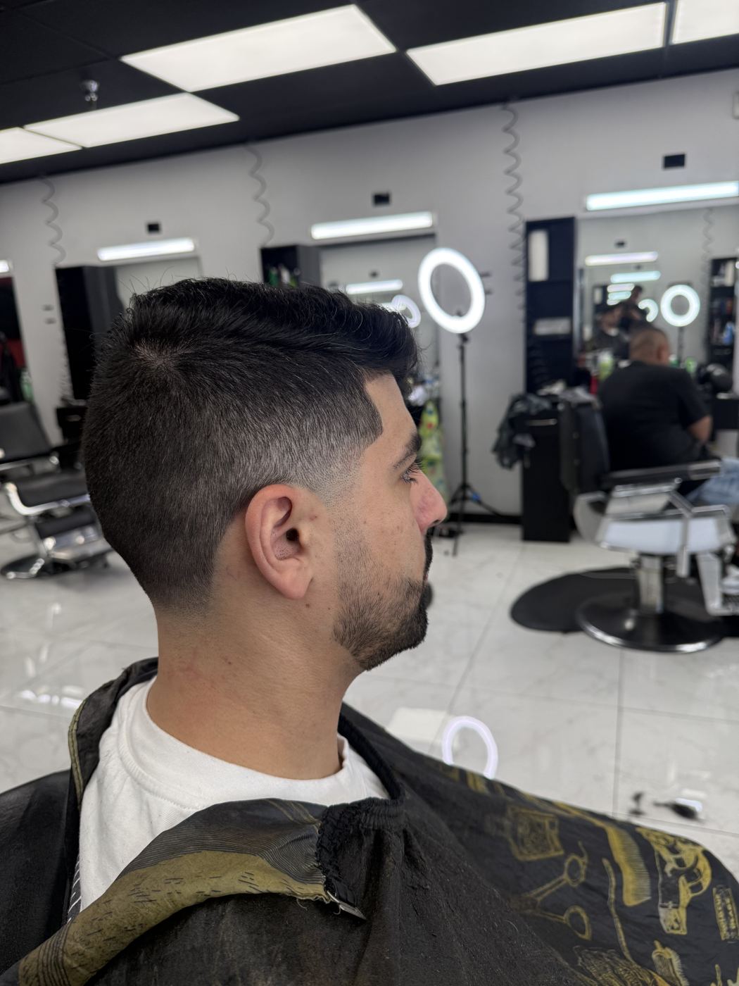 Textured top with skin fade